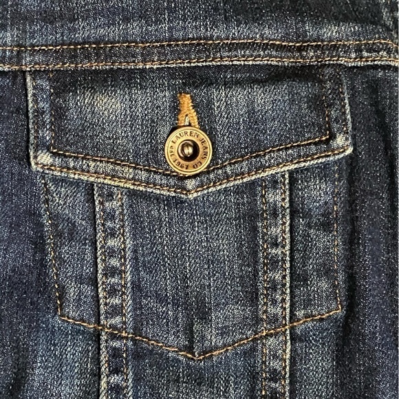 Lauren Ralph Lauren Trucker Jean Jacket Dark Wash Denim LRL Women’s Size S - Picture 6 of 9